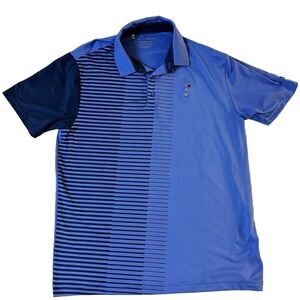 Under Armour Shirt Mens L Blue‎ Stripe Short Sleeve "The Playoff Polo" Golf